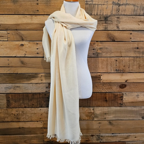 LOFT Accessories - Ann Taylor LOFT Butter Yellow Fringed Scarf